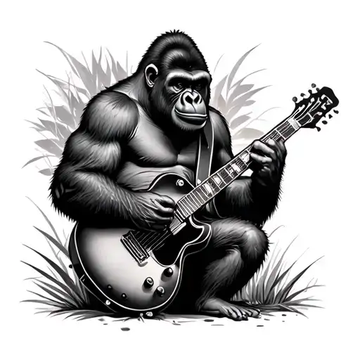Gorilla Playing A Guitar