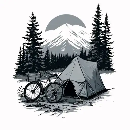 Bikepacking Island Tent Pitched