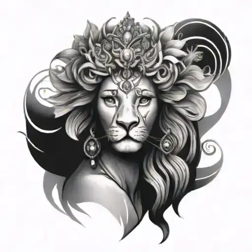 Goddess With Lion