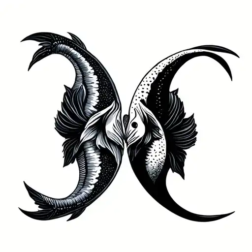 Minimalistic Pisces And Virgo Sign Intertwined