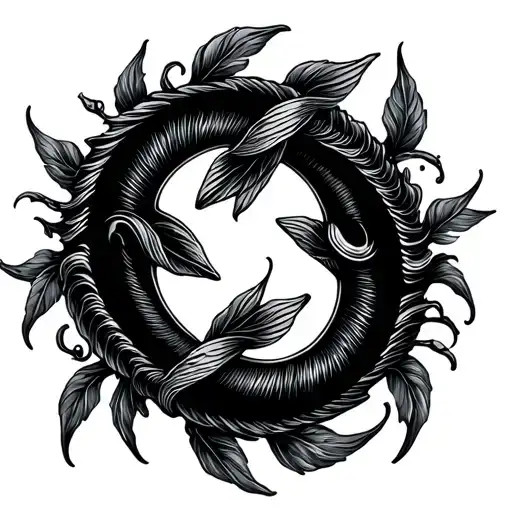 Minimalistic Pisces And Virgo Sign Intertwined Vines