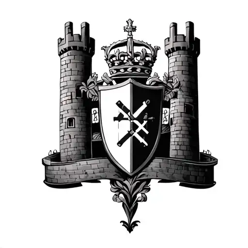 Portuguese Shield And Castles With Southern Cross