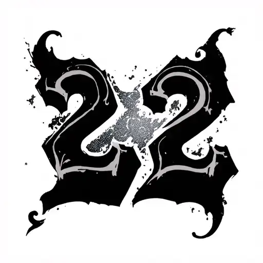 The Number 22 Fading Away On The Edges