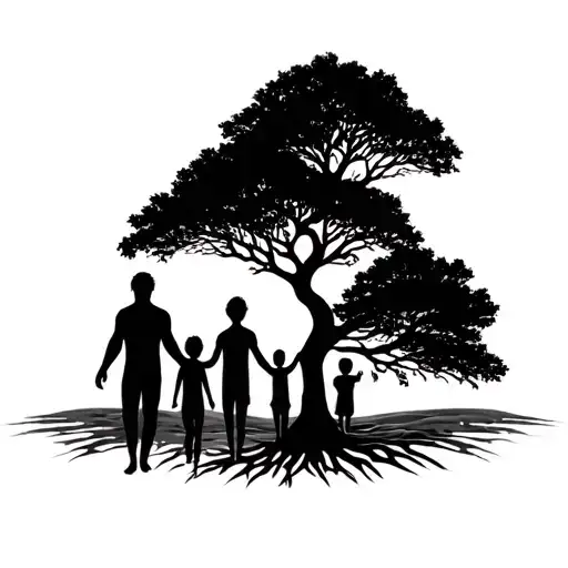 Tree Of Life With Dad Mom And Two Sons Forearm And Wrist