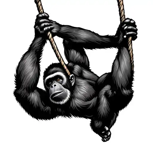 Gibbon Swinging Gracefully