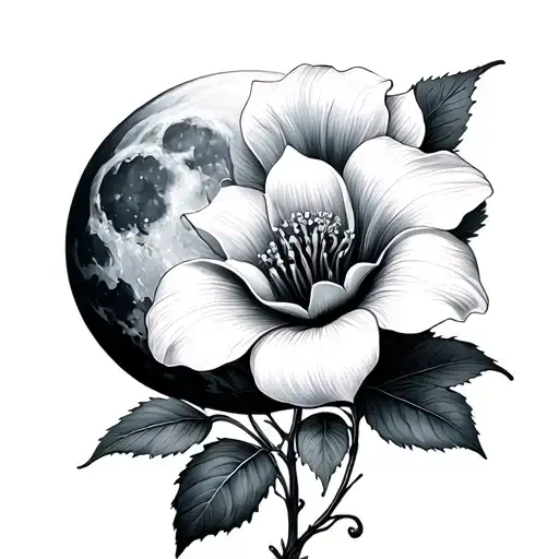 Moon Flower With Moon