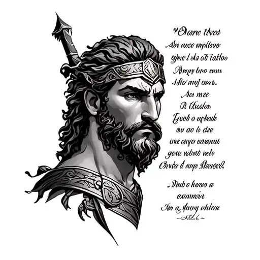 Greek God Ares With A Quote For My Arm
