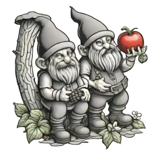 Garden Gnome Couple Crossword Tomato Knitting Buttons