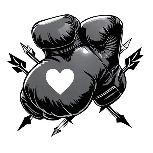 Boxing Glove With Heart And Arrows