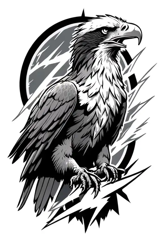 Zues Warrior Eagle Lightning Bolt