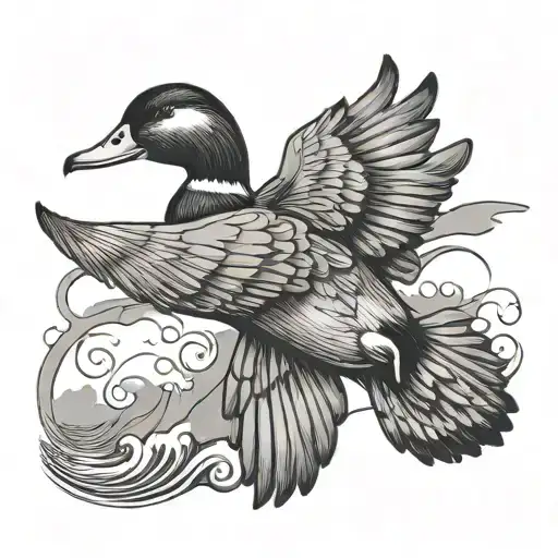 Duck Flying Towards