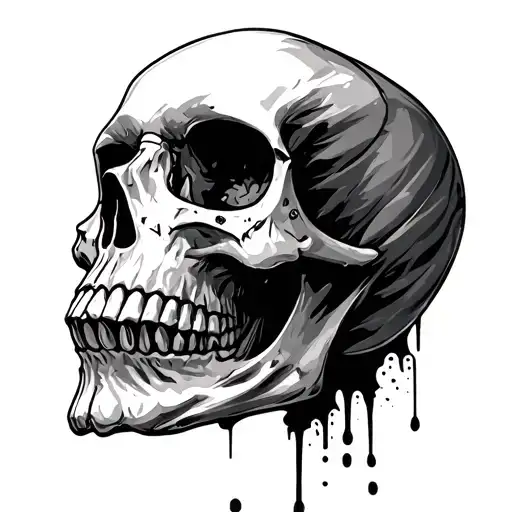Skull Black Background