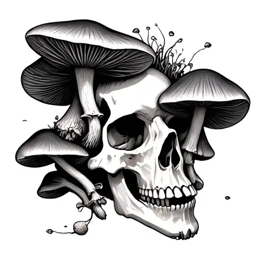 Mushrooms Growing Out Of Skull