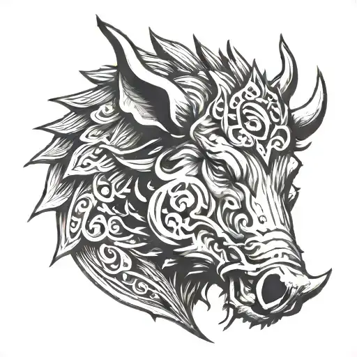 Knife Through Boar Head