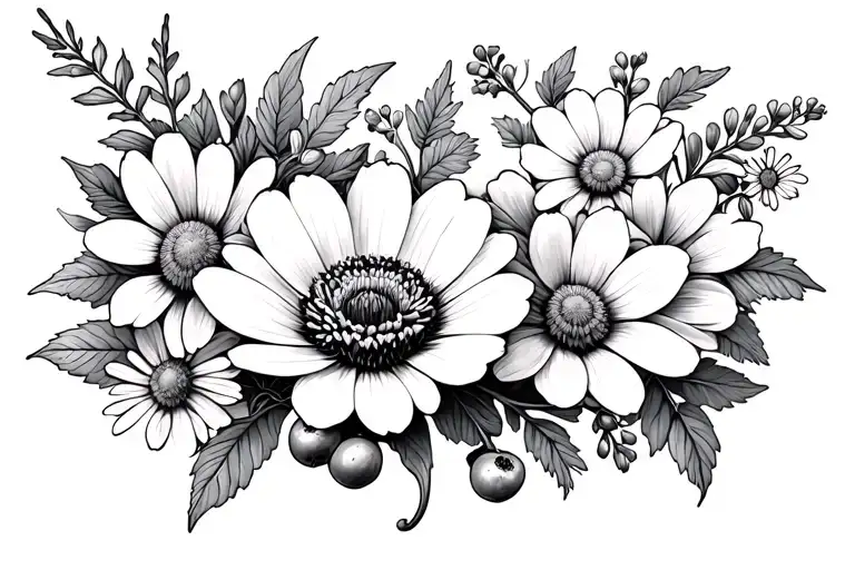 Honorine Jobert Anenome And St Johns Wort Berries And Daisies
