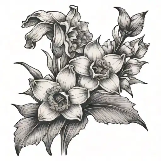 Narcissus Flower And Poppy Flower