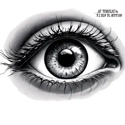 A Tattoo Of An Eye With A Quote On It