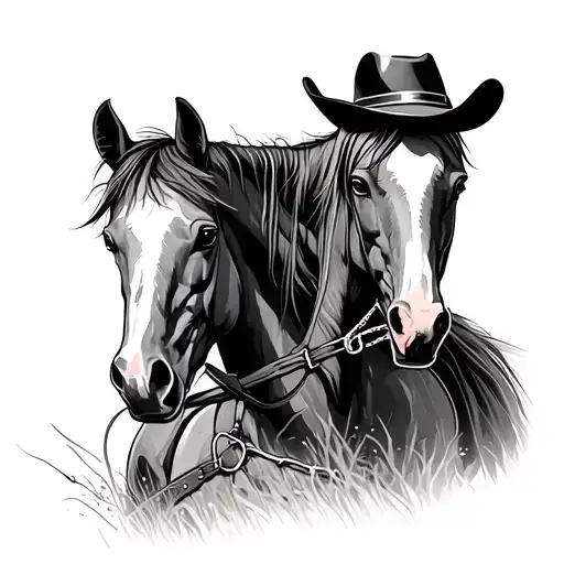 Cowboy And Horse