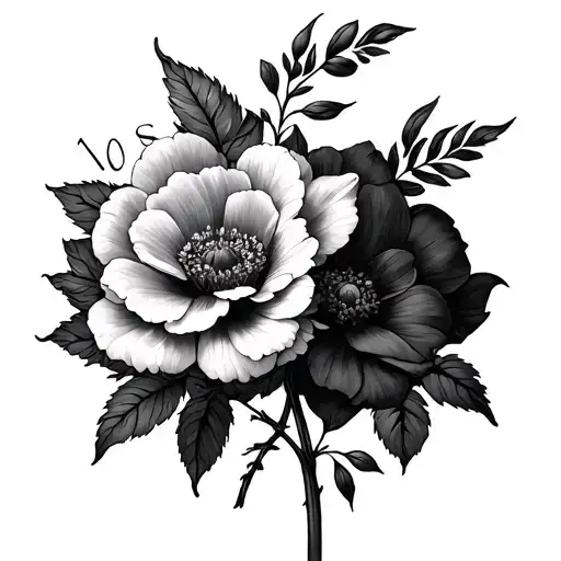 Birth Flowers With Names Written