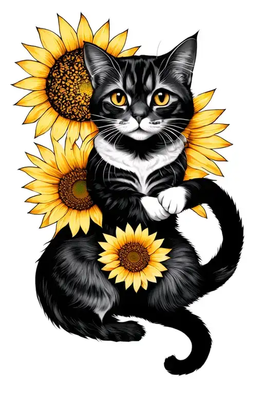 Dancer Cats Sun Flowers