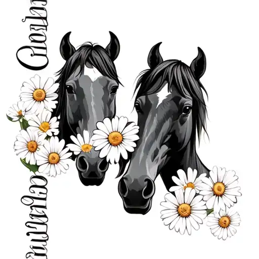 Gerber Daises With Horses And The 12-14-1955 Written