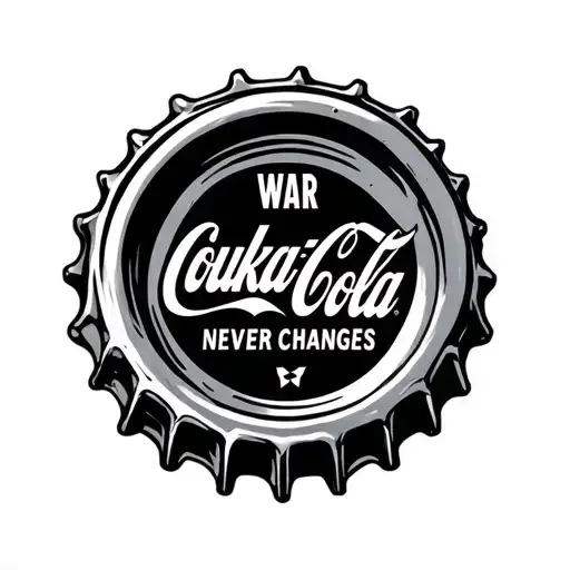 Nuka Cola Bottle Cap With The Words War Never Changes Around The Outside