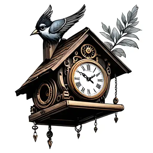 Steampunk Birdhouse With Clock
