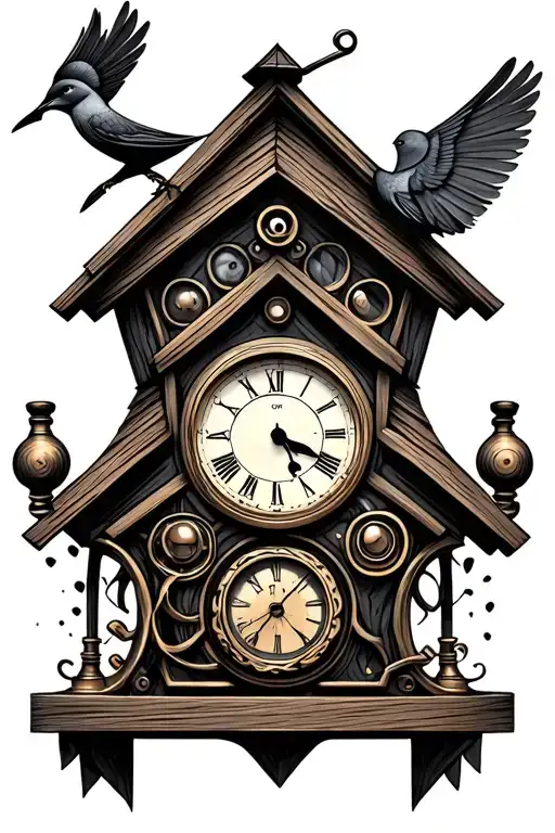 Steampunk Birdhouse With Clock