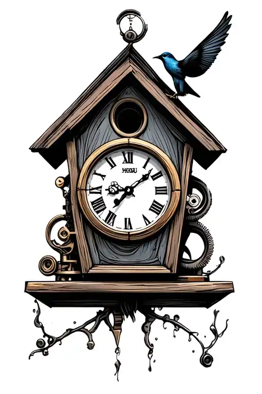 Steampunk Birdhouse With Clock