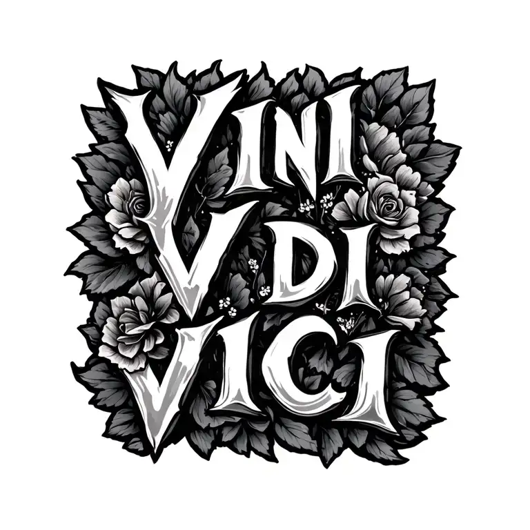 Vini Vidi Vici Text With Small Vibes Under