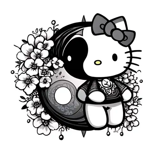 Hello Kitty With Yin In The Middle