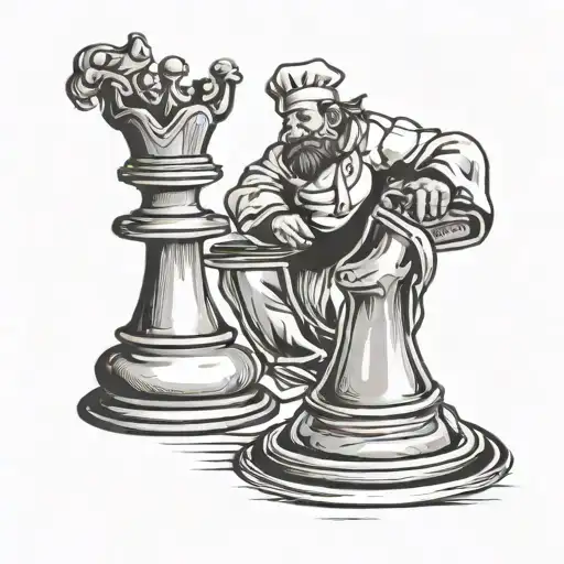 Chef Cooking King Chess Piece