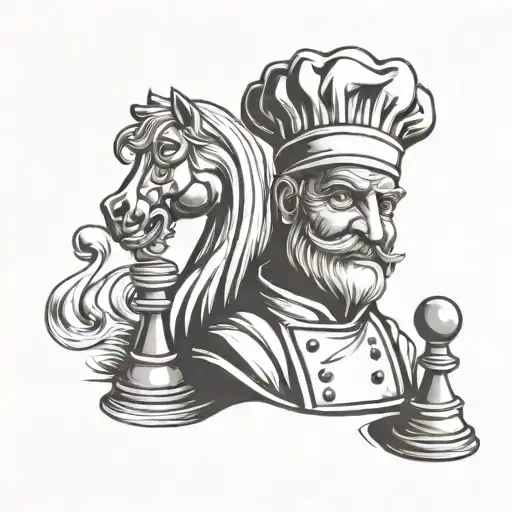 Chef Cooking King Chess Piece
