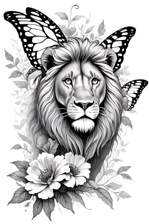 Lion Butterfly Flowers