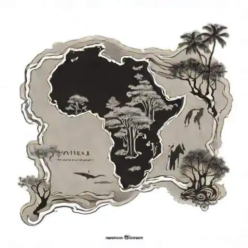 Africa Continent With Madagascar Island Incorporated