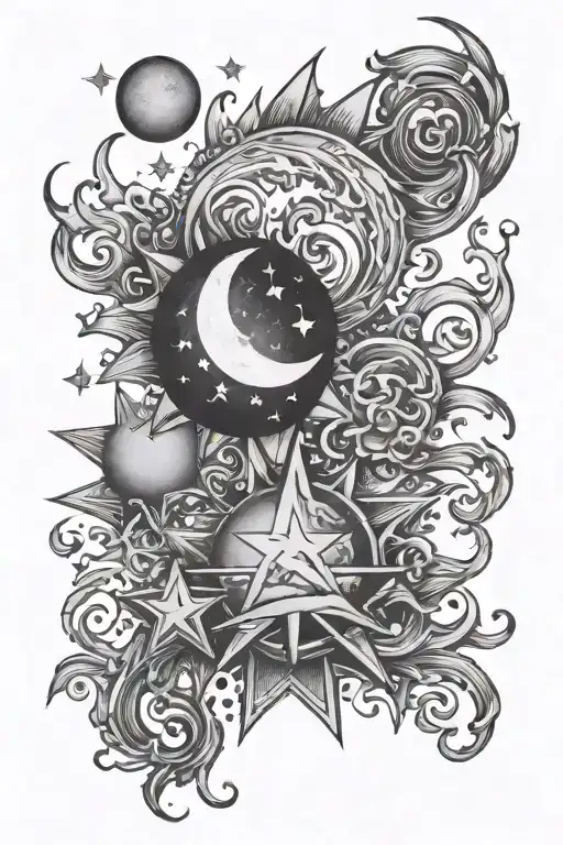 2 Stars And A Moon Rising