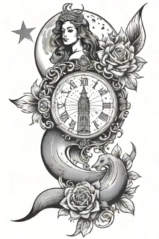 To The Moon And Back Tattoo With Queen