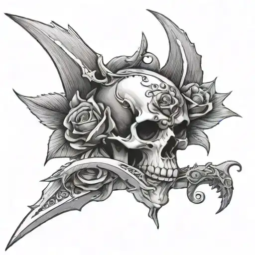 Dragon Skull Rose Dagger
