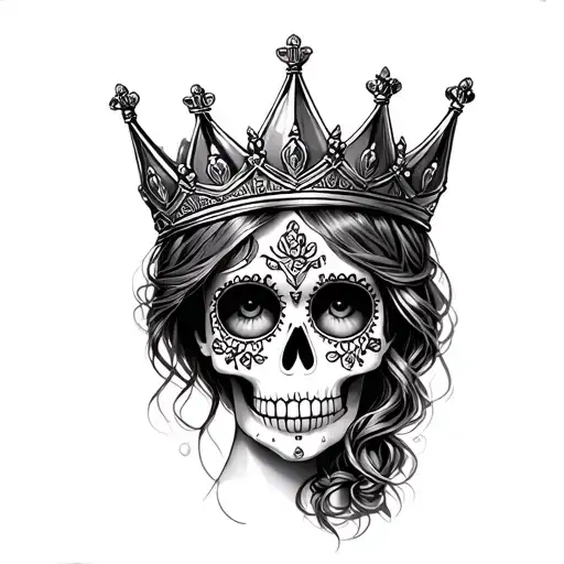 Small Sugar Skull With Crown Girl