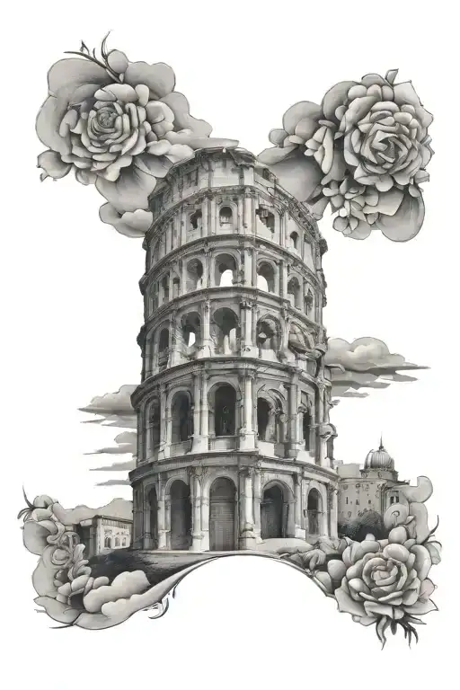 Roman Colosseum Forearm Sleeve Tattoo Design