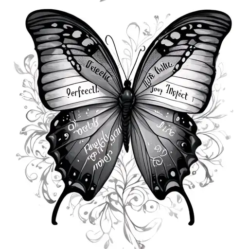 Butterfly With Words Perfectly Imperfect