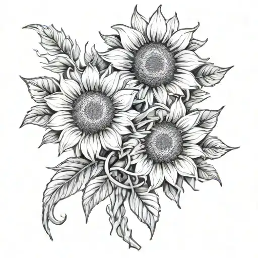 Sunflowers Intertwined