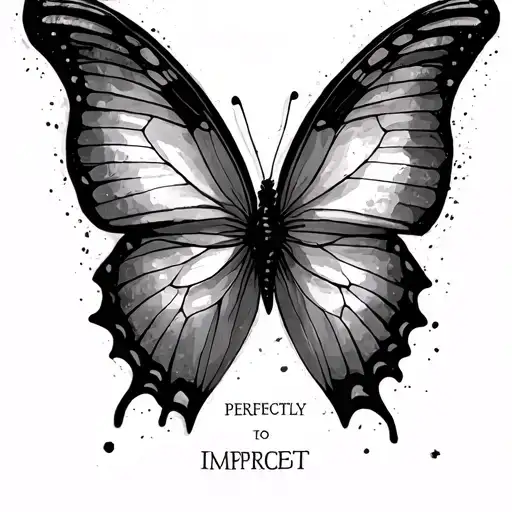 Butterfly With Words Perfectly Imperfect