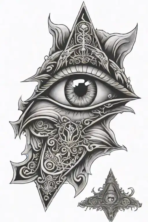 An All Seeing Eye Inside Of A Single Devil Wing