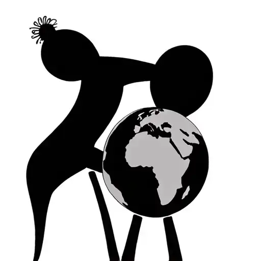 A Stick Figure Giving Another Stick Figure The World