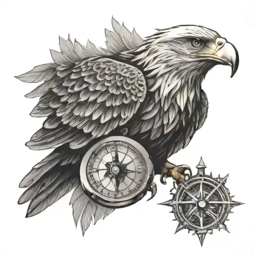 Eagle With Compass