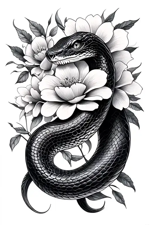 Snake With Flowers