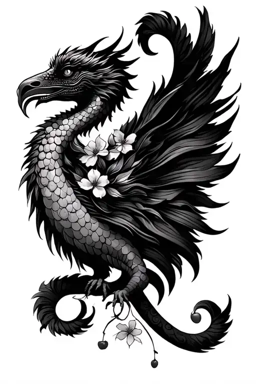 Quetzalcoatl With Cherry Blossoms