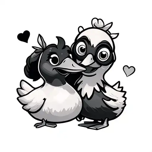 Smiley And Duck Wearing