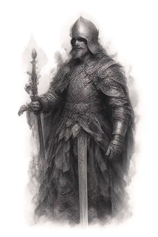 Knight Holding A Sword